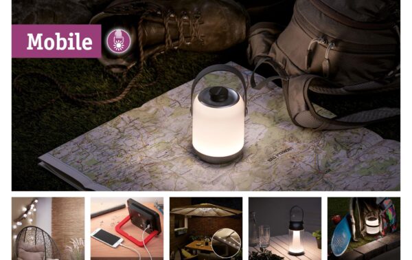 Paulmann Outdoor Mobile Tischleuchte Clutch dim. 1,6W 5V ladbar mit USB IP44