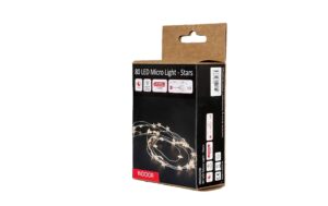 Dameco LED Micro Lichterkette Sternen 80 LED warmweiss, L: 130cm