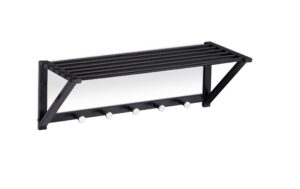 relaxdays Garderobenleiste mit Ablage Stahl, 23 x 65 x 25 cm  (H x B x T)