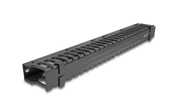 1595239 - Mediatech Delock Kabelmanagement Rangierpanel Schwarz mit 3 Oeffnungen, 1HE kaufen Schweiz | Mediatech.ch
