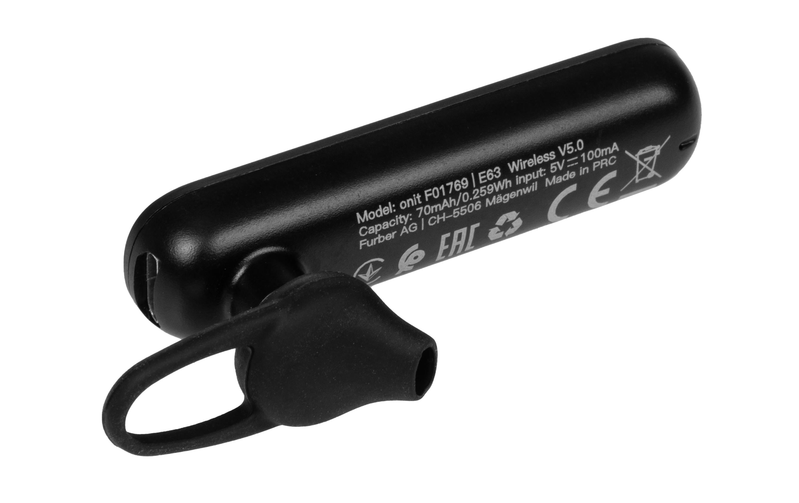 1601611_2 - Mediatech onit Mono Headset in-ear schwarz / BT5.0 / Mikro / L+R Ohr passend