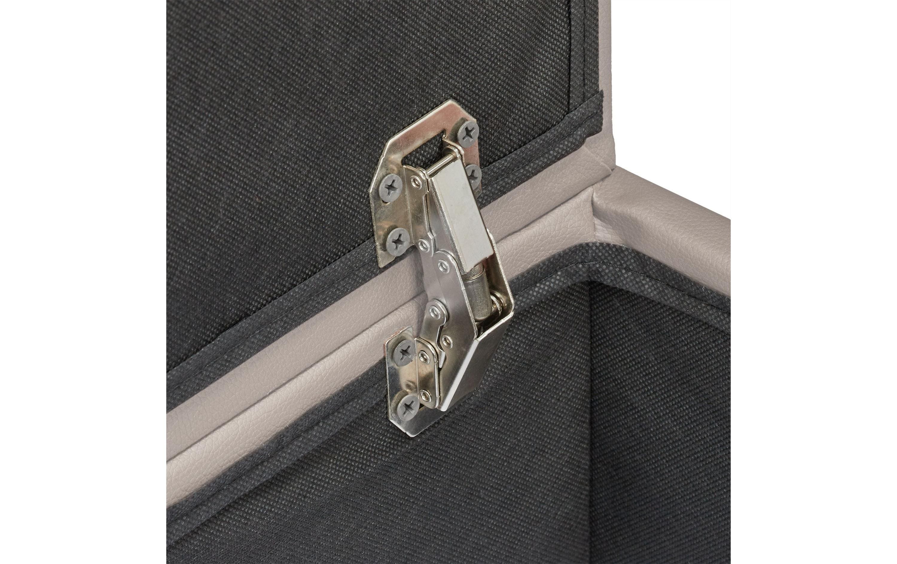 1601665_4 - Mediatech relaxdays Sitzhocker Kunstleder Hellgrau Tragekraft: 120kg, 40 x 40 x 40 cm
