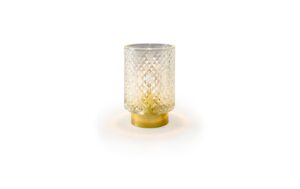 STT Windlicht Ambiente clear 1LED, ww, D10 x H15.5cm, Timer 6/18