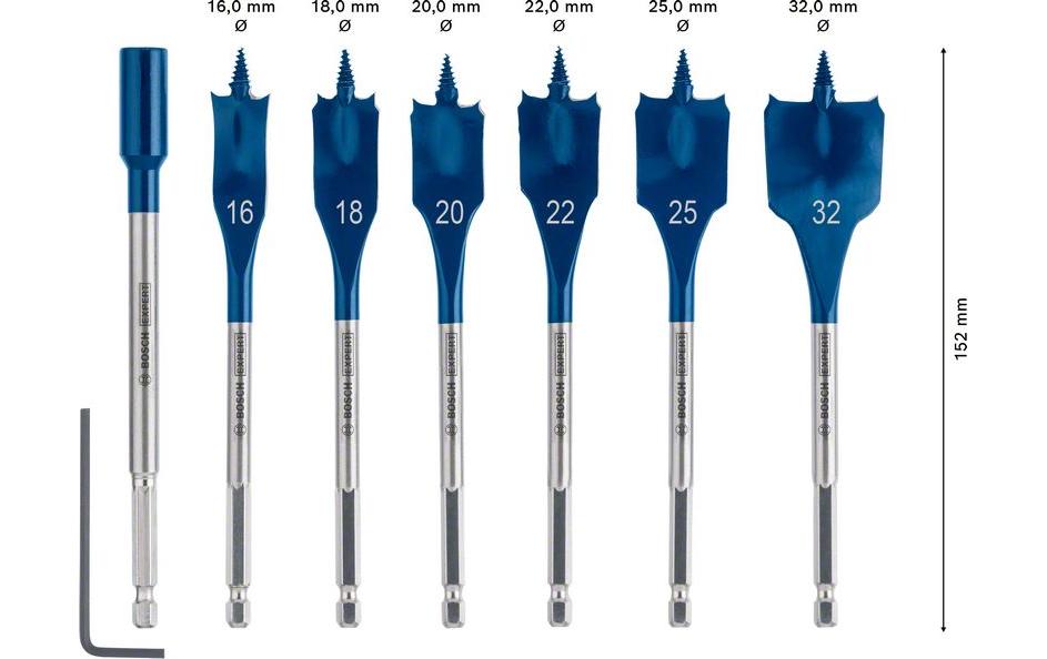 1603990_3 - Mediatech EXPERT Self Cut Speed Flachfräsbohrer-Set 7-tlg