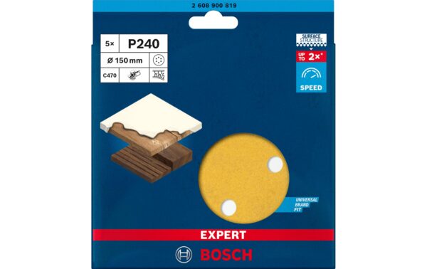 1604130_1 - Mediatech EXPERT C470 Schleifpapier. 150mm. G 240. 5-tlg.