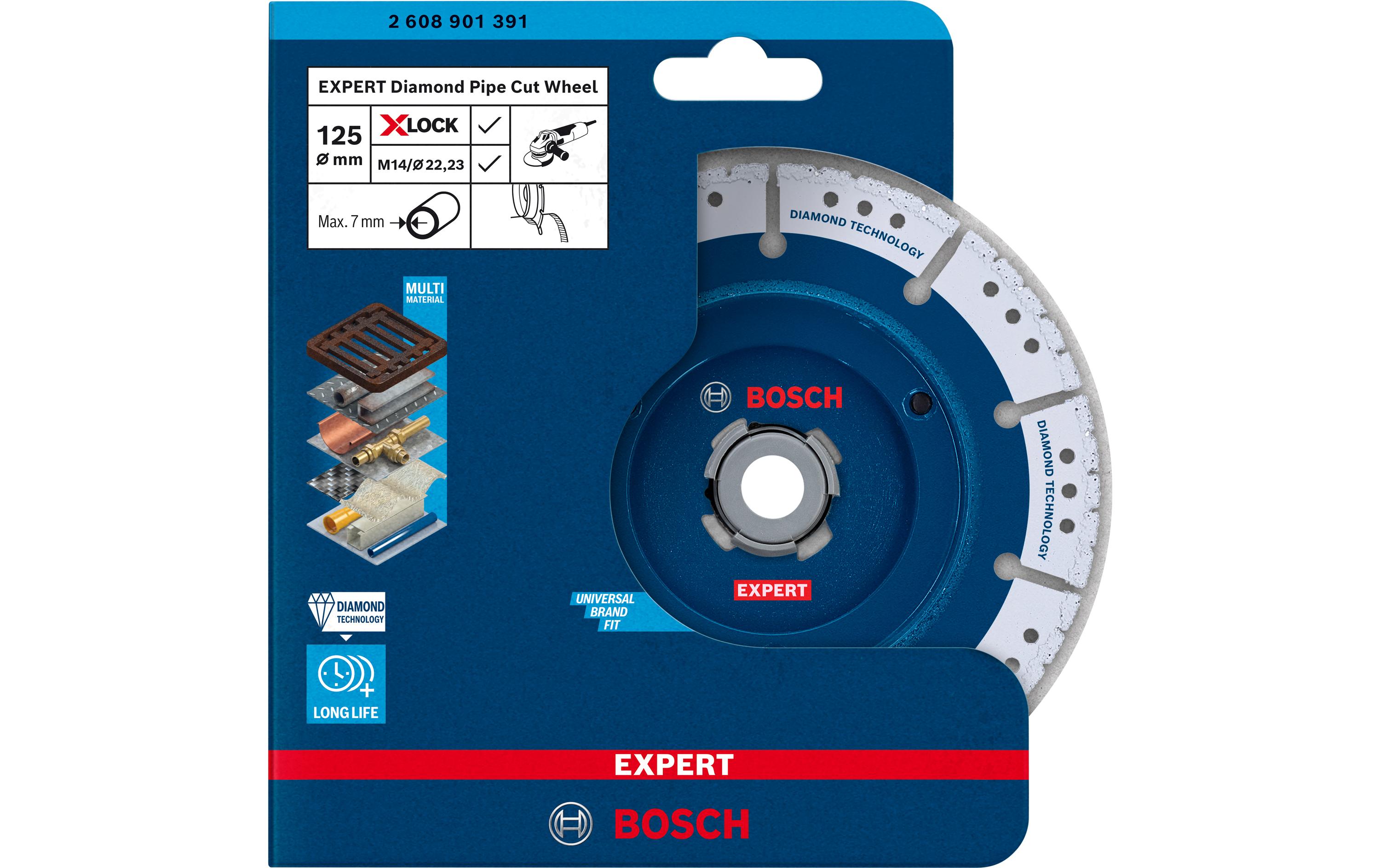 1604218_1 - Mediatech EXPERT Diamond Pipe Cut Wheel X-LOCK 125mm