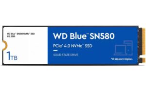 WD Blue SN580 1TB M.2 NVMe, M.2 2280, 4000MB/s (l), 4150MB/s (s)