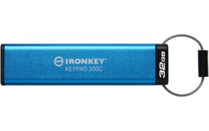 Kingston IronKey Keypad 200, 32GB USB3.2(Typ-C),256bit-AES,FIPS 140-3,Level 3