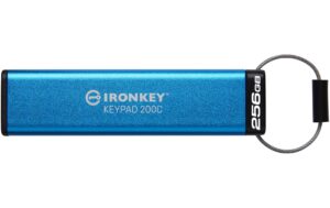 Kingston IronKey Keypad 200, 256GB USB3.2(Typ-C), 256bit-AES, FIPS 140-3, Level 3