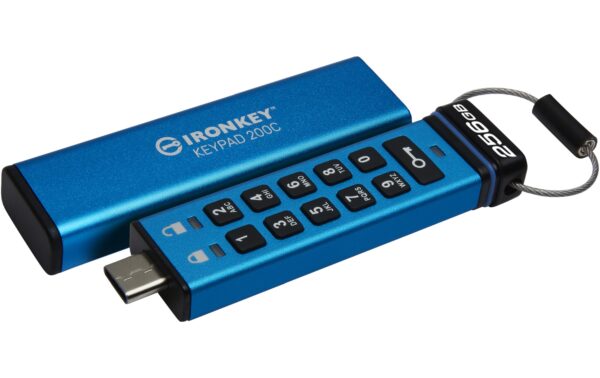 1608273_1 - Mediatech Kingston IronKey Keypad 200, 256GB USB3.2(Typ-C),256bit-AES,FIPS 140-3,Level 3