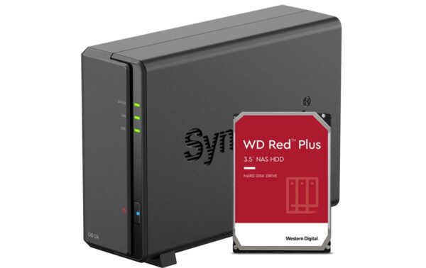 1609266 - Mediatech Synology DS124, 1-bay NAS inkl. 1x 2TB HDD WD Red Plus