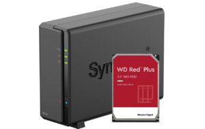 Synology DS124, 1-bay NAS inkl. 1x 6TB HDD WD Red Plus