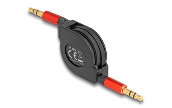 Delock Audio Aufrollkabel 3.5mm 3 Pin Klinkenstecker/Klinkenstecker, 90cm