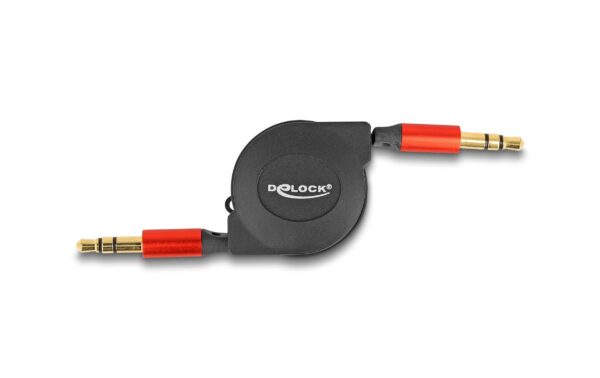 Delock Audio Aufrollkabel 3.5mm 3 Pin Klinkenstecker/Klinkenstecker, 90cm