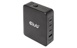 Club 3D, Ladegerät 140W GaN-Technologie 1x USB Typ A, 3x USB Typ C, PD