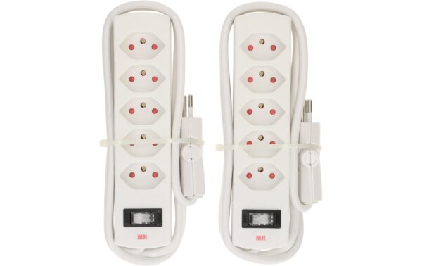 Max Hauri Doppelpack Steckdosenleiste Safety Line, 5xT13, weiss kaufen Schweiz | Mediatech.ch