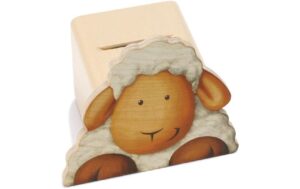 Weizenkorn Spardose Schaf Holz, 43x32x2 cm (BxHxT)