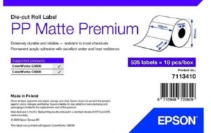 Epson C3400/C3500: PP Matte Label Premium 102x51 ,535 Labels / Roll