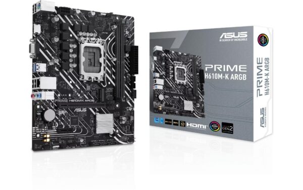 1613192 - Mediatech ASUS PRIME H610M-K ARGB, mATX LGA1700, 2x DDR5, PCI-E 4.0 kaufen Schweiz | Mediatech.ch