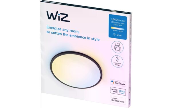 WiZ SuperSlim Deckenleuchte Tunable White 3800lm Schwarz
