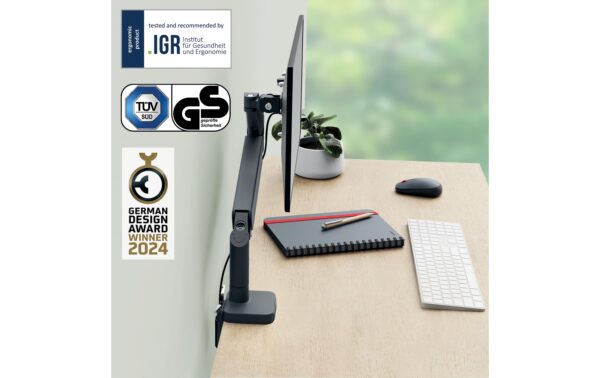 Leitz Ergo Single Monitorarm samtgrau