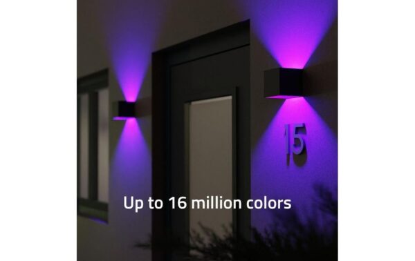 1615363_5 - Mediatech Hombli Outdoor Smart Wall Light - black 2x3W, 600lm, 10x10x10cm, RGB+CCT