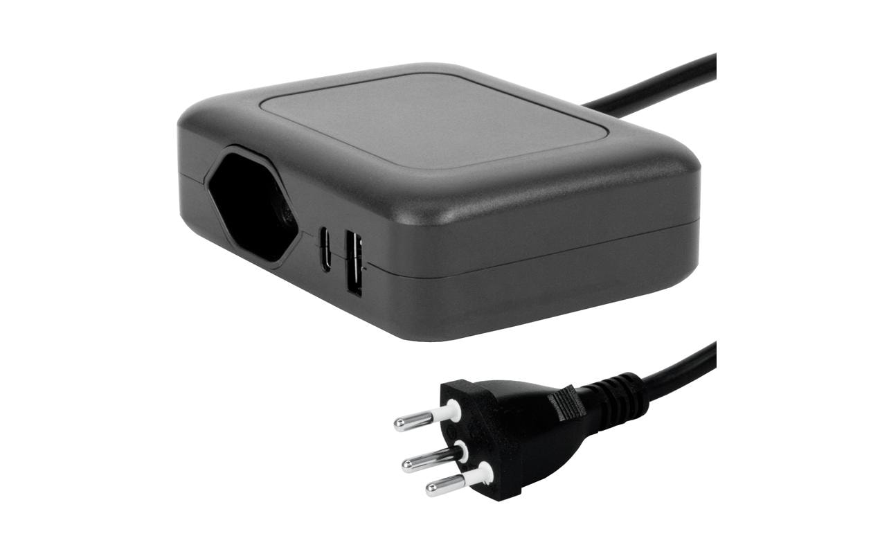 1616991 - Mediatech Steffen Ladestation IQ 1xT13 + 1x USB-A/C schwarz, Kabellänge 1.5m kaufen Schweiz | Mediatech.ch