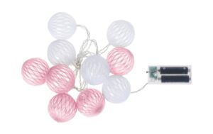 COCON Baumwollgarn Lichterkette rosa/weiss indoor, mit Timer