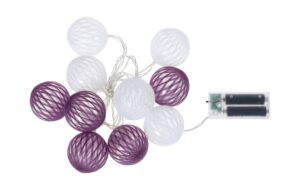 COCON Baumwollgarn Lichterkette lila/weiss indoor, mit Timer