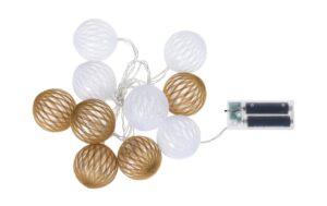 COCON Baumwollgarn Lichterkette braun/weiss indoor, mit Timer