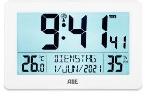 1619358 - Mediatech ADE Funkuhr/Wecker XXL-Ziffern, Weiss 20.5x3x13 cm, Hygrometer, Kalender kaufen Schweiz | Mediatech.ch