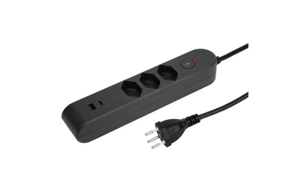 Steffen Steckerleiste IQ 3xT13, USB-A+C anthrazit, 3m Kabel kaufen Schweiz | Mediatech.ch
