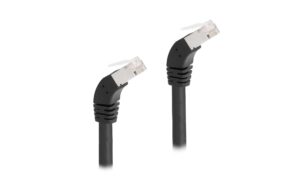 Delock Netzwerkkabel RJ45 Cat.6A S/FTP nach unten gewinkelt, 3m, schwarz