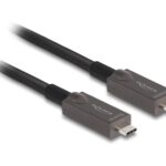 Delock Aktives Optisches Kabel USB-C Video+Daten+PD, 15m, schwarz
