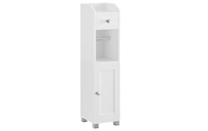 Vasagle Schrank schmal mit Toilettenpapierh Weiss, 20x18x76.7 cm (TxBxH)
