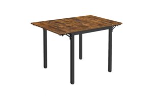 Vasagle Küchentisch Industriestil,4Personen 120x78x76.2 cm aufgeklappt (LxBxH),