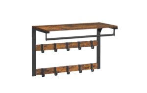 Vasagle Garderobe Industriestil mit Ablage 65x30x42 cm (LxBxH), Stahl, Holzspanplatte