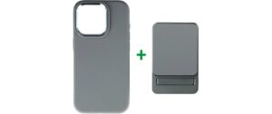 4smarts Powerbank + Cover Grau iPhone 15, Magsafe, 5000mAh