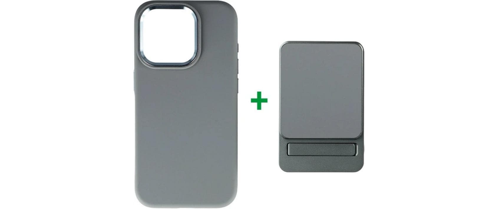 1628271 - Mediatech 4smarts Powerbank + Cover Grau iPhone 15 Pro Max, Magsafe, 5000mAh