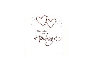 ABC Hochzeitskarte Herz weiss Format A5, 148 x 210 mm mit Couvert