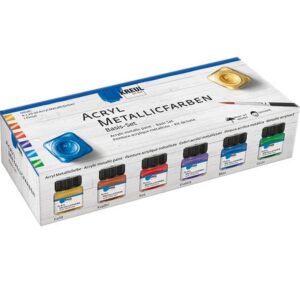 Kreul Acrylfarbe Metallic Set Basis 20 ml, 6 Stück
