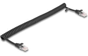 1632363 - Mediatech Delock RJ45 Spiralkabel Cat.5e Stecker zu Stecker, 1m, schwarz kaufen Schweiz | Mediatech.ch