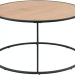 AC Design Couchtisch Seaford Rund Stahl/MDF, Ø 80 x 45 cm, Wildeiche