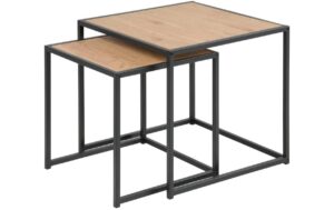 AC Design Couchtisch Seaford 2er Set Melamin/Stahl, 50/40cm, Schwarz