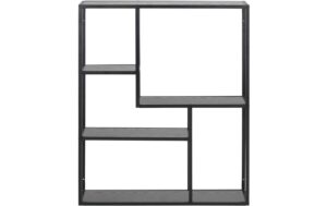 AC Design Wandregal Seaford Melamin/Stahl, 75x20x91 cm, Schwarz