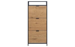 AC Design Schuhschrank Seaford Stahl/MDF, 56x30x129 cm, Wildeiche