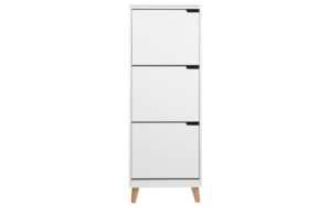 AC Design Schuhschrank Mitra MDF, 47x30x133.5 cm, Weiss/Eiche