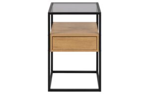 AC Design Beistelltisch Randolf Glas/Stahl/MDF, 40x35x60cm, Eiche kaufen Schweiz | Mediatech.ch