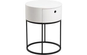 AC Design Beistelltisch Polo Stahl/MDF, Ø40 x 51cm, Weiss
