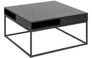 AC Design Couchtisch Willford Melamin/Stahl, 80x80x40 cm, Schwarz